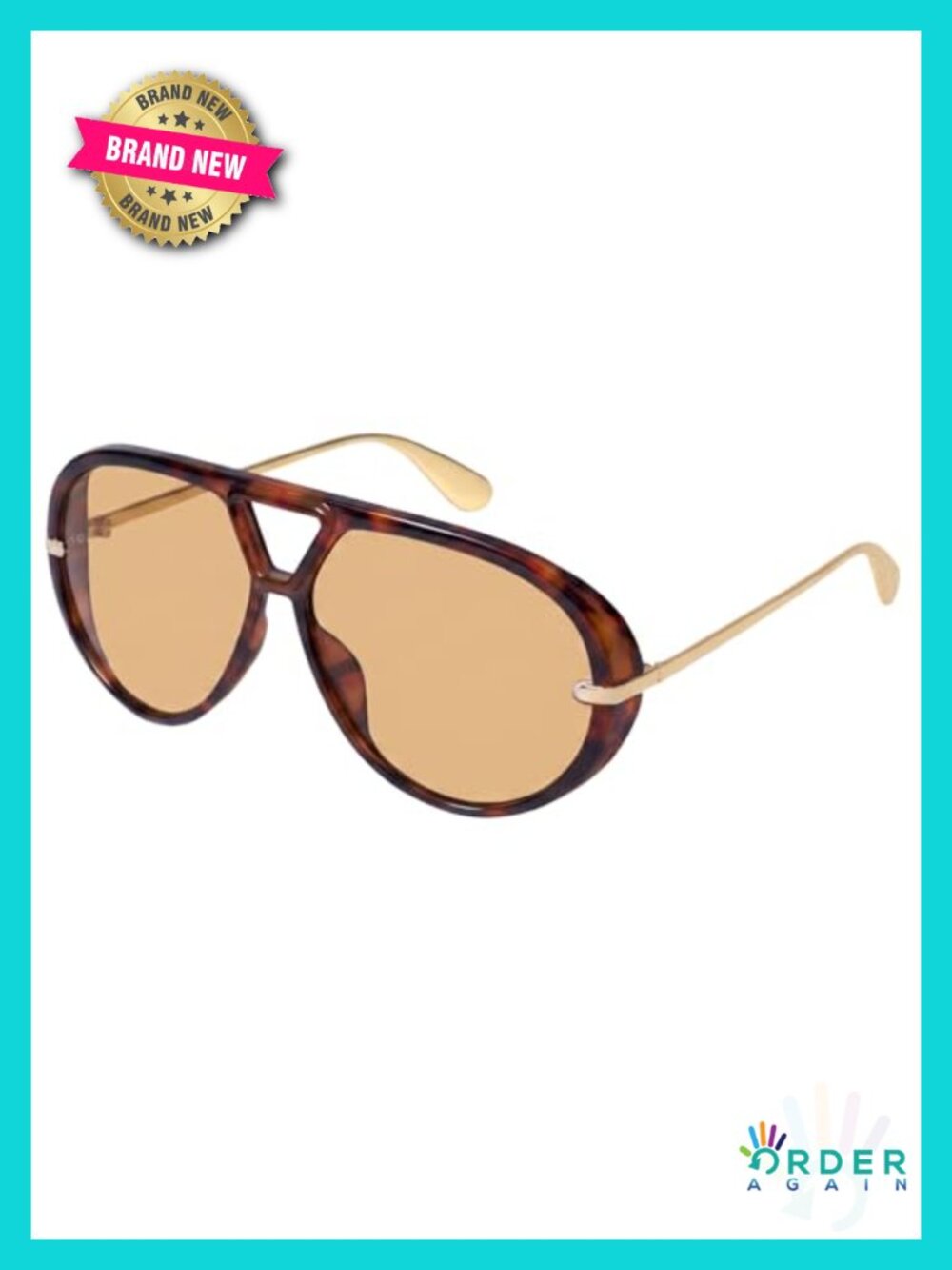 Oversized Aviator Sunglasses Retro UV400 Protection Metal Arms